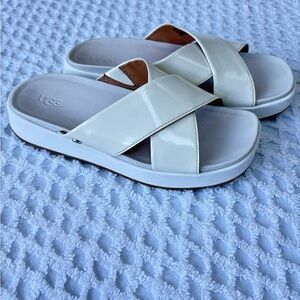 UGG Women's White Cross-Band Sandals